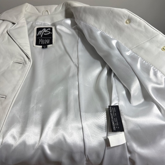 MS Maxima 3 Button White Leather Size S - Picture 8 of 9